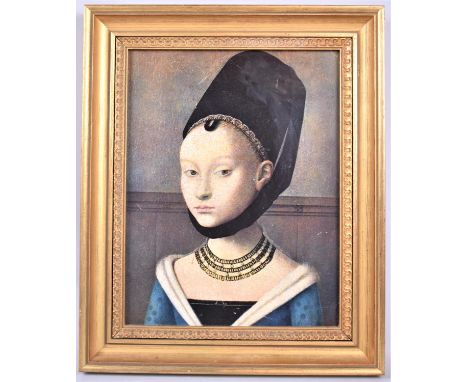 A Framed Print of a Maiden, 21x27cm 