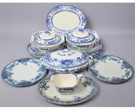 A Collection of various Blue and White Dinnerwares to comprise Collection of Windsors by Midwinter to include Lidded Tureens,