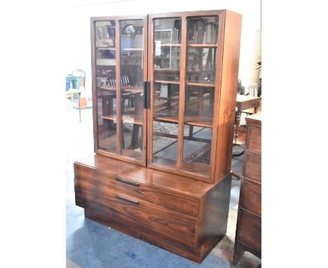 A Mid 20th Century Danish Kofod Larsen Rosewood Wall Cabinet, with Glazed Doors to Three Shelf Interior, Together with a Two 