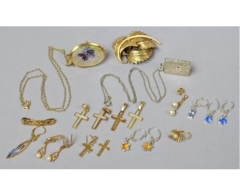 A Collection of Gold Plated Costume Jewellery, Mostly by K&amp;L of Germany to Include Earrings, Necklace, Pendants, Brooch e