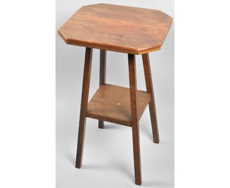 A Mid 20th Century Square Topped Occasional Table with Stretcher Shelf, 41cm Wide 