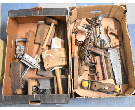 A Collection of Various Vintage Workshop Tools to Include Drills, Saws, Plane etc 