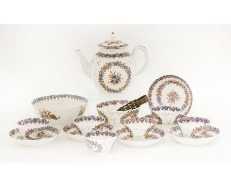 Attributed to Seth Pennington and John Part of Liverpool (c.1780-85),a part Tea Service,comprising:a teapot,three bowls,six t