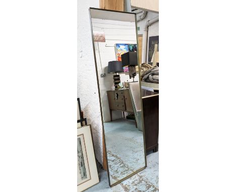 WALL MIRROR, slim gilt frame, 170.5cm x 50cm. 