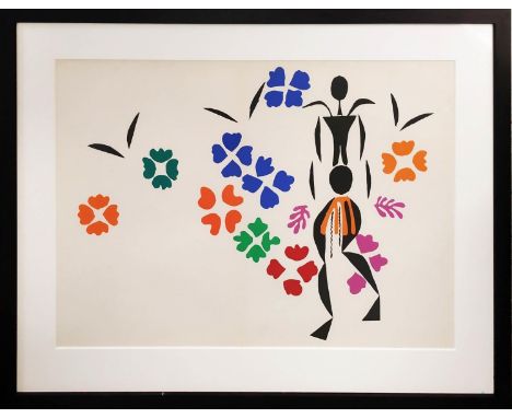HENRI MATISSE 'La Negresse', lithograph from cutout collage, 34cm x 47cm, framed published 'verve' 1953 'Dernieres Oeuvres Ma