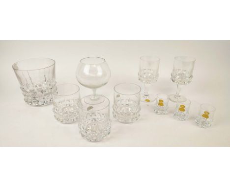 ROSENTHAL BLEIKRISTALL HOLD PAST CRYSTAL GLASSWARE SET, comprising 18 tumblers, 16 wine glasses, 12 shot glasses, table ice b