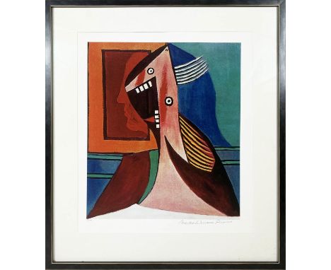 PABLO PICASSO, 'Bust de femme avec auto portrait', gicleé lithograph, 58cm x 49cm, signed, framed.  (Subject to ARR - see Buy