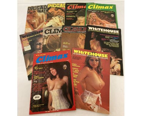 10 assorted vintage adult erotic magazines to include Climax, Whitehouse &amp; Piccadilly International All in very good cond