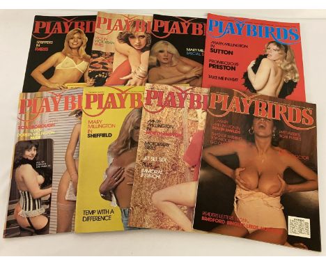 8 vintage issues of Playbirds, adult erotic magazine, from volume 1. All in very good condition. 