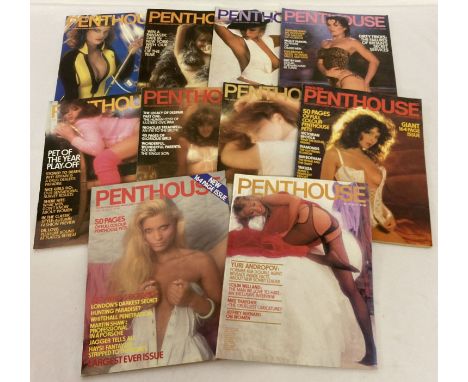 10 assorted vintage issues of Penthouse; The International Magazine for Men. From volumes 16, 17 &amp; 18. All in very good c