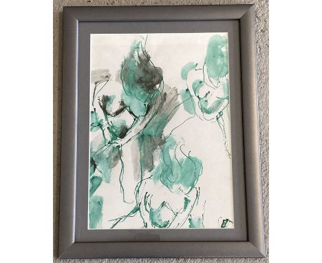 Peter Collins - original framed &amp; glazed ink sketch of the female form. With provenance to reverse. Frame size approx. 38