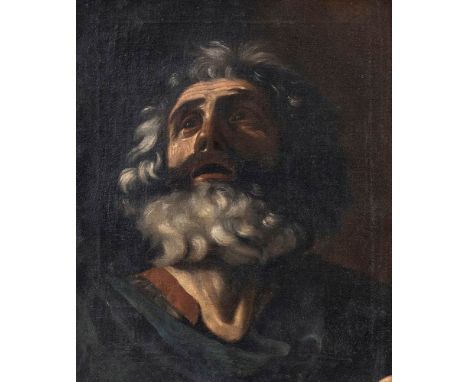 GIACINTO BRANDI (Poli, 1623 - Rome, 1691), ATTRIBUTEDHead of bearded manOil on canvas, cm. 56x46. FramedThe painting is accom