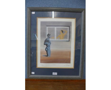 A British Surrealist School limited edition print, Sine, no. 274/600, indistinctly signed, framed 