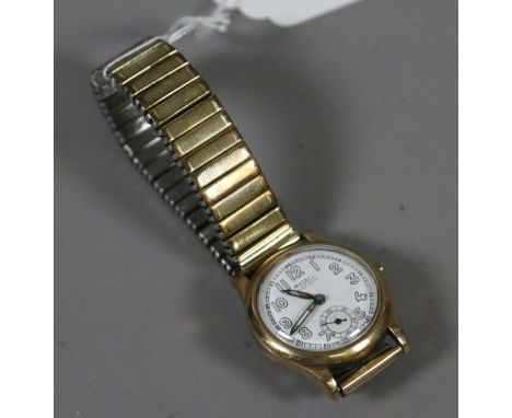 A gentleman's 9ct gold cased Rotary wristwatch with subsidiary dial.