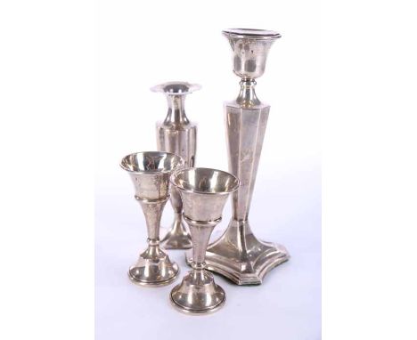 EARLY 20TH CENTURY SINGLE SILVER CANDLESTICK
maker W J Myatt & Co, Birmingham, date later partially rubbed, likely either 190