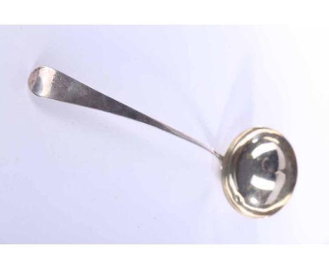 GEORGE III SILVER OLD ENGLISH PATTERN SOUP LADLE
maker William Sumner I, London 1801, handle engraved with inital 'N', approx