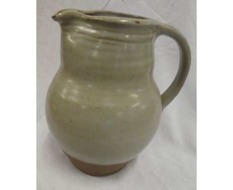 A St Ives Studio pottery tapered jug by Bernard Leach, impressed marks, 9" inches high