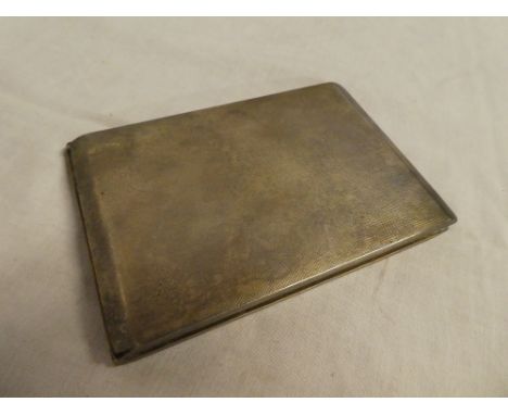 A rectangular sliding opening cigarette case with engine turned decoration, Birmingham marks