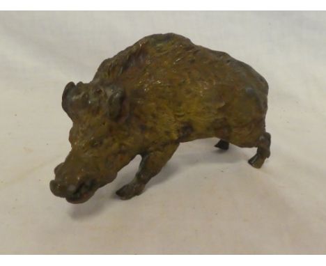 An Austrian bronze figure of a boar by Bergman 5" inches long 