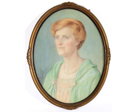 J.R. (BRITISH, EARLY 20TH CENTURY) Portrait of a Lady; and Portrait of a Young Boy watercolour, pencil and bodycolour, each s
