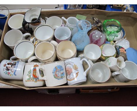 Edward VIII and Edward VII and other commemorative mugs, Mtarfa ,Caithness paperweights.