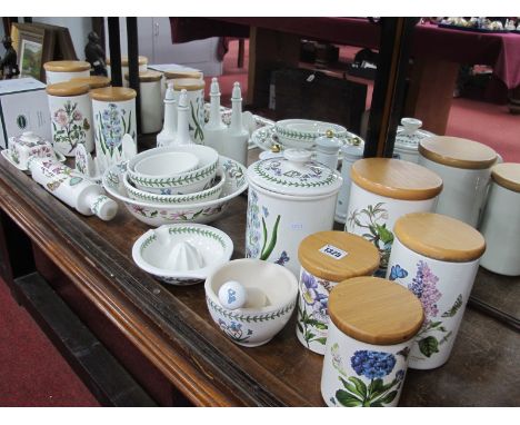 Portmeirion 'Botanic Garden' Pattern Kitchen Accessories, including mixing bowls, pestle and mortar, measuring jug, basins, t