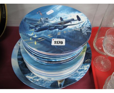 Royal Worcester Eight Limited Edition Plates, commemorating The Fiftieth Anniversary Dambusters; together with ten Coalport l