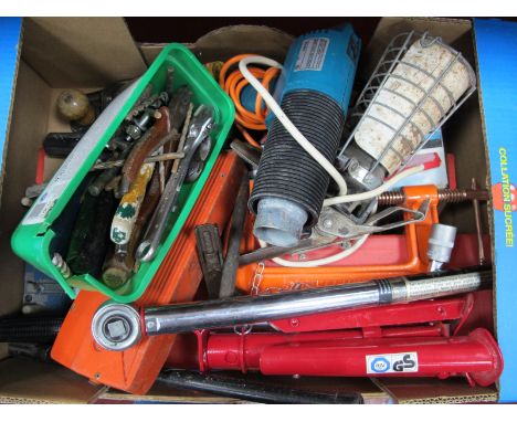 Plane, adjustable spanner, torque, wrench, G clamp, other tools, etc:- One Box