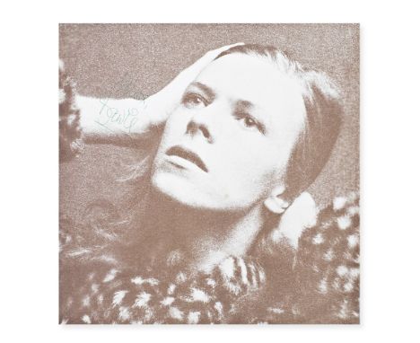 David Bowie: A Signed 'Hype' Poster From The Ziggy Stardust Tour, 1972, the sepia head-and-shoulders photographic portrait of