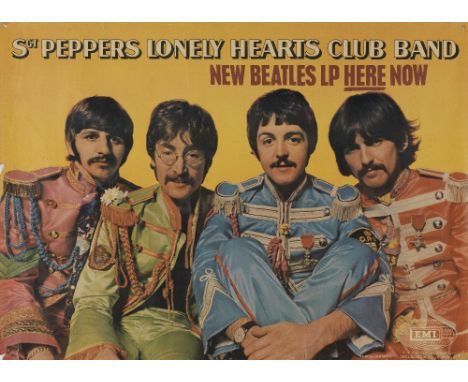 The Beatles: A Rare Promotional Poster For The Album Sgt. Pepper's Lonely Hearts Club Band, 1967, EMI Records, printed on pap