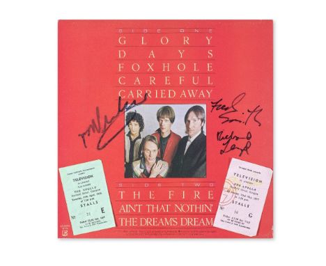 Television: An Autographed Copy Of The Album Adventure, 1978, Elektra K52072, red vinyl, the back cover signed in black marke