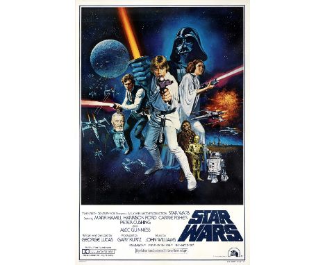 Star Wars Lucasfilm/Twentieth Century Fox, 1977, US one-sheet poster, style 'C', artwork by Tom Chantrell, framed and glazed,
