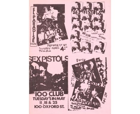 The Sex Pistols: An Original Proof For The Poster For The Concert At The Club Chalet Du Lac, 1976, designed by Malcolm McLare