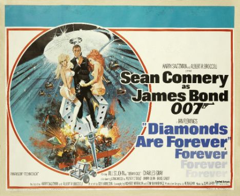Diamonds Are Forever Eon Productions, 1971, British Quad Poster, artwork by Robert McGinnis, linen-backed,  30in x 40in (76cm