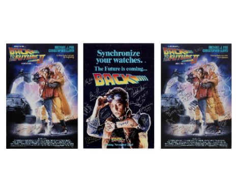 Back To The Future II: Three Autographed Posters, Universal, 1989, comprising two U.S one-sheet posters; one signed in blue a