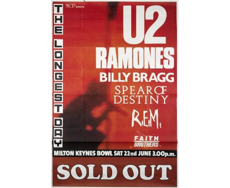 U2 &amp; Others: A Promotional poster 'The Longest Day', Milton Keynes Bowl, Saturday 22nd June, 1985, a poster for the sold-