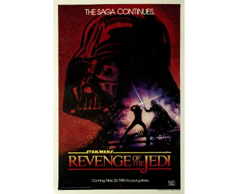 Revenge Of The Jedi Lucasfilm, 1983, advance US one-sheet teaser poster for the theatrical release, dated version coming 25 M