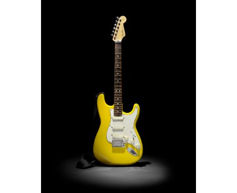 Jeff Beck: An Important Graffiti Yellow Working Prototype Fender Stratocaster Guitar Made Specially For Jeff Beck by Fender a