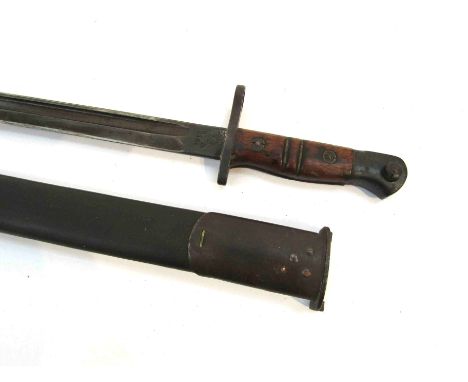 A British 1913 pattern Remington bayonet with December 1913 (12 15) date, with scabbard