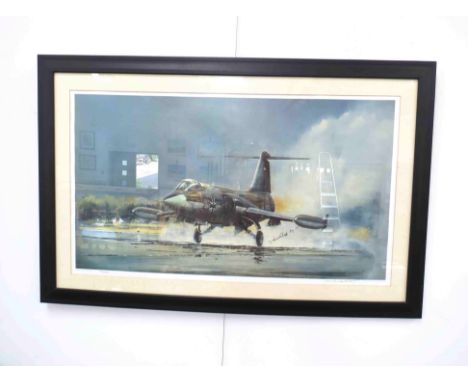 A limited edition print after Michael Rondot depicting Lockheed F-104G Starfighter, signed, 178/450, framed and glazed       