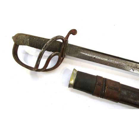 A George V 1821 pattern Royal Artillery officer's sword, the Henry Wilkinson spear-pointed blade with engraved "Royal Artille