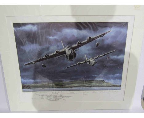 A limited edition print "Constant Endeavour" of Short Sunderland after Michael Rondot with pencil sketch to margin, multiple 