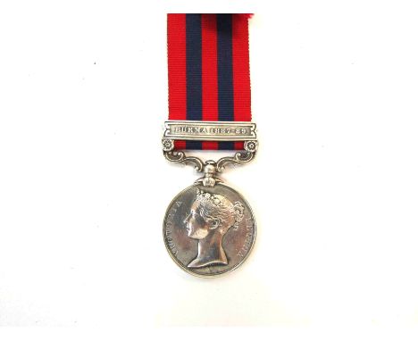 A Victorian India General Service medal 1854-95 with Burma 1887-89 clasp named in scripted text to 2038 (or 2938) CORPL. W. C