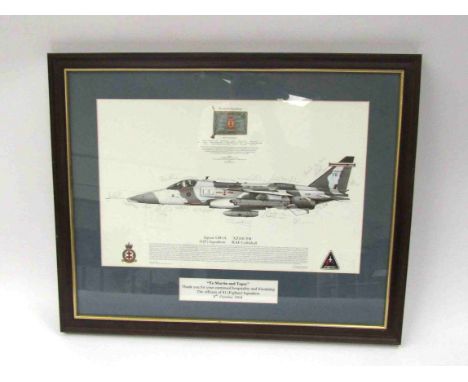 A limited edition print of a Jaguar GR3A aircraft, signed by multiple crew, together with a Coltishall related signed print (