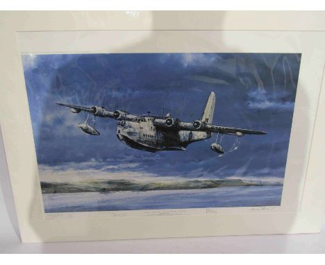 A limited edition print "The Last Sunderland" of Short Sunderland after Michael Rondot with pencil sketch to margin, multiple