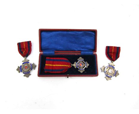 Three Salvation Army Long &amp; Faithful Service medals in silver: two large types named to MAJOR WILLIAM BEDFORD 1889-1917 a