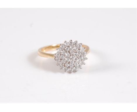 An 18ct diamond cluster ring, the round cluster set with round brilliant cut diamonds, total estimated approx. 0.50cts, all s