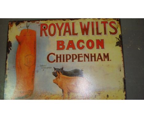 Vintage style advertising sign Royal Wilts Bacon