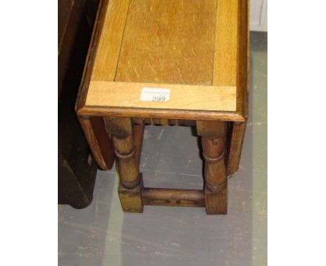 Vintage carved oak lap occasional table