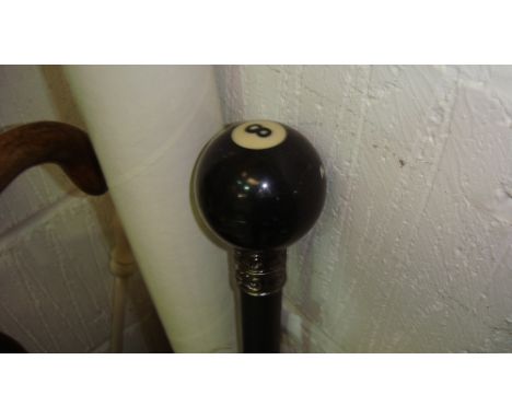 Snooker ball walking stick